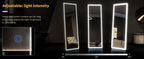 63"x20" Full Length Mirror with Lights,LED Mirror Full Length,Lighted Floor Mirror with Stand,Full Body Mirror with Dimming