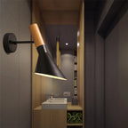 Nordic Wood Wall Lights Bedroom Bedside Lamp Black Creative Modern E27 Wall Lamps Suspension LED Home Lighting Sconce Room Decor