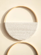 2pcs Macrame Round Wall Hanging Woven Tapestry Bamboo Circle Wall Decor Boho Home Decorations Living Room Decors Aesthetic Gifts
