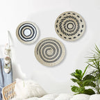 Boho Hand Woven Wall Basket Hanging Home Decorative Rustic Wall Basket Decor Pendants For Kitchen Farmhouse Table Living Room