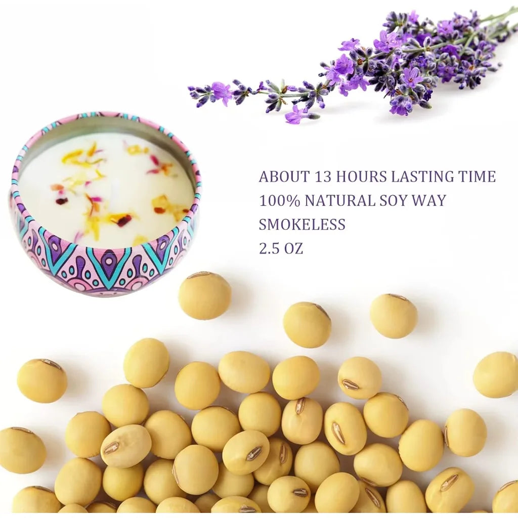 Fragrance Candle, Natural Essential Oil, Clean Burn, Decorative Tin Can, Indoor Aroma, Household