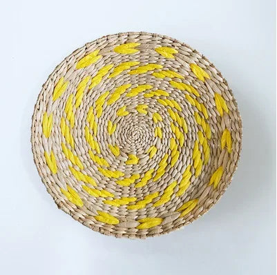 Boho Hand Woven Wall Basket Hanging Home Decorative Rustic Wall Basket Decor Pendants For Kitchen Farmhouse Table Living Room