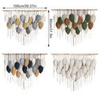 Large Macrame Wall Hanging Boho Woven Tapestry Chic Home Decor Modern Bohemian Handmade Leaf Feather Wall Art Decorations