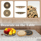 7PCS Boho Wall Baskets Seagrass Rattan Wicker Handmade Wall Art Room Decor Round Shape Hanging Wall Basket
