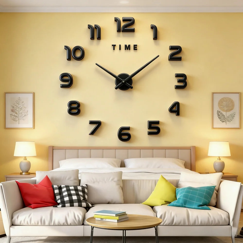 Large 3D Wall Clock Luminous Classic Wall Clocks DIY Digital Clock Wall Watches Stickers Silent Clock for Home Living Room Table