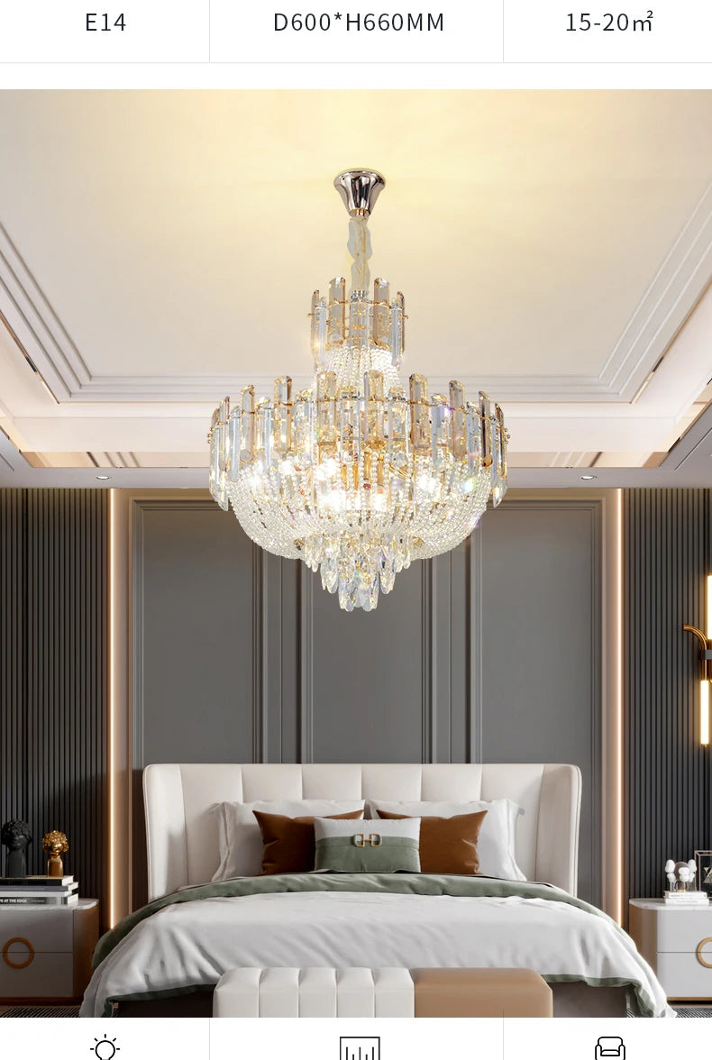 2025 Light Luxury Crystal Ceiling Chandelier Amber And Smoky Grey Crystal Circular Living Room Elegant Ceiling Lamps LED Lustre