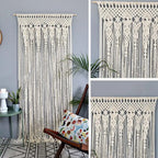 Hand-woven Macrame Door Curtain Bohemia Wall Hanging Tapestry For Home Window Doorway Bedroom Living Room Wedding Backdrop Decor