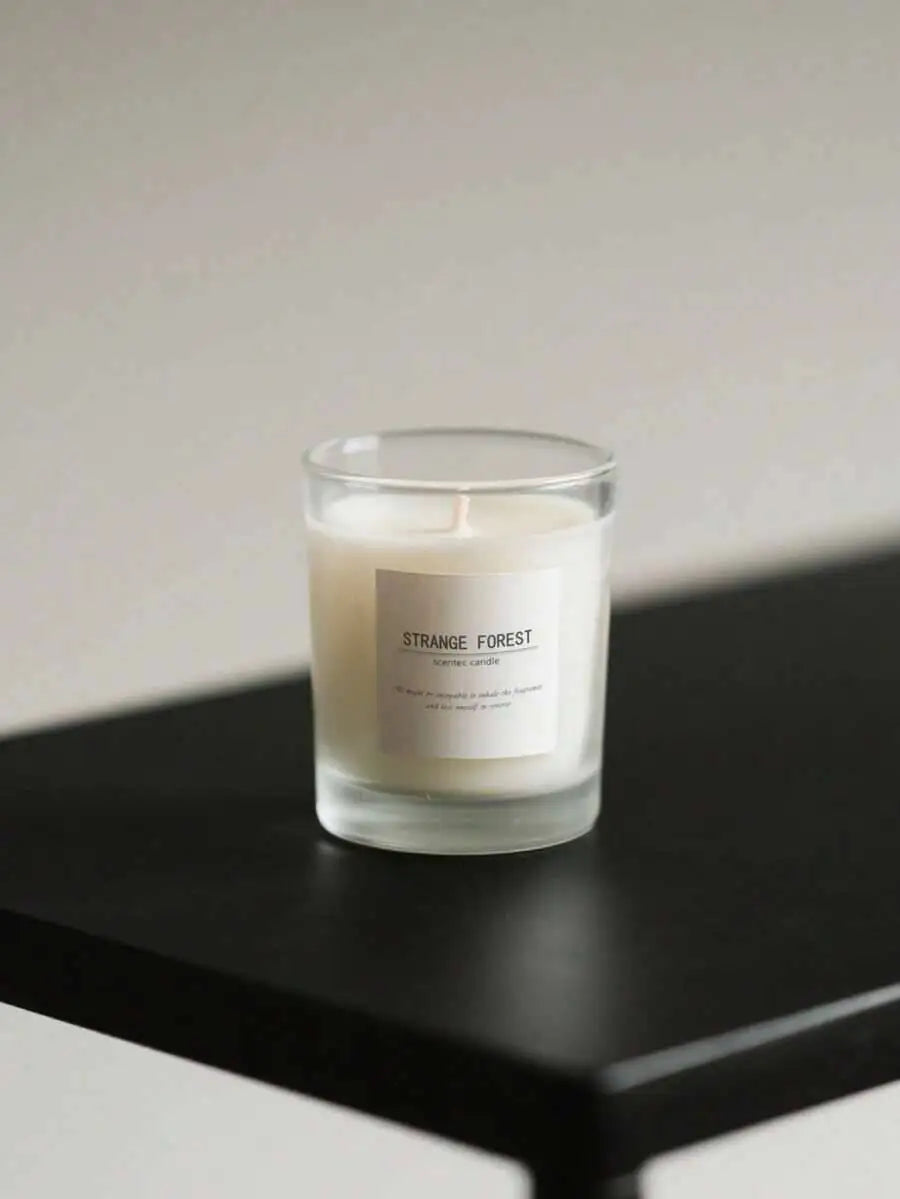 1Pc Glass Scented Candle Cup, Made Of Soy Wax, Gardenia Vanilla Scents, Warm White Unscented Transparent Glass,