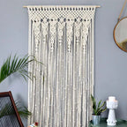 Hand-woven Macrame Door Curtain Bohemia Wall Hanging Tapestry For Home Window Doorway Bedroom Living Room Wedding Backdrop Decor