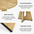 Tribesigns Round Dining Table for 4, 47 Inch Farmhouse Kitchen Table Small Dinner Table Kitchen Dinning Table for Dining Room