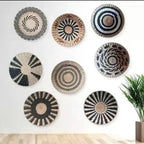 Boho Hand Woven Wall Basket Hanging Home Decorative Rustic Wall Basket Decor Pendants For Kitchen Farmhouse Table Living Room