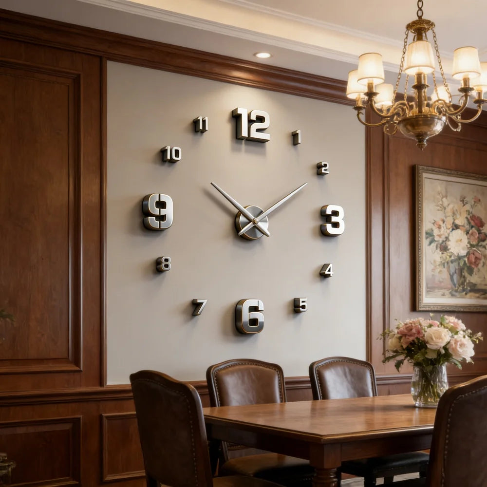 Large 3D Wall Clock Luminous Classic Wall Clocks DIY Digital Clock Wall Watches Stickers Silent Clock for Home Living Room Table