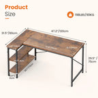 JHK L Shaped Desk 47 Inch Computer Desk Gaming Furniture Corner Desks Home Office PC Table with Reversible Storage Shelves