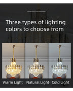 2025 Light Luxury Crystal Ceiling Chandelier Amber And Smoky Grey Crystal Circular Living Room Elegant Ceiling Lamps LED Lustre