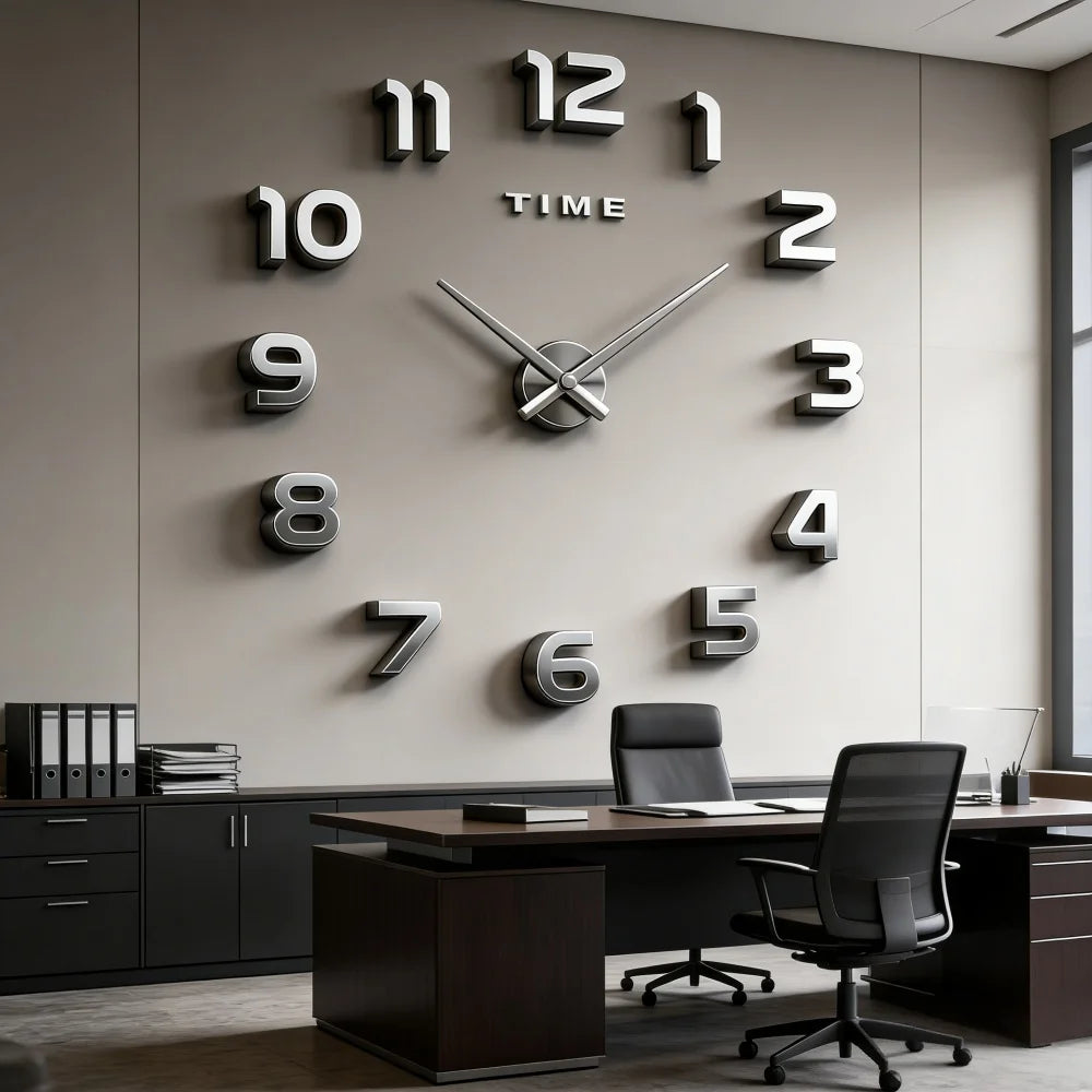Large 3D Wall Clock Luminous Classic Wall Clocks DIY Digital Clock Wall Watches Stickers Silent Clock for Home Living Room Table