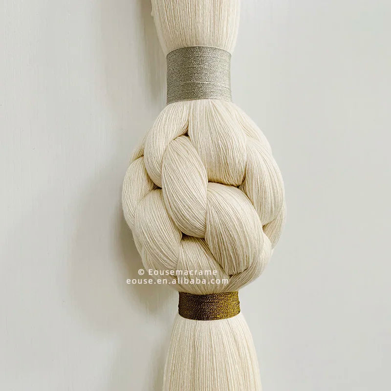 Boho Chic Art Decor Rope Knot Thick Polyester Luxury Woven Wall Hanging Decor For Wedding Or Living Room