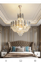 2025 Light Luxury Crystal Ceiling Chandelier Amber And Smoky Grey Crystal Circular Living Room Elegant Ceiling Lamps LED Lustre