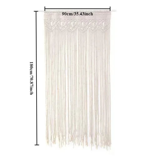 Hand-woven Macrame Door Curtain Bohemia Wall Hanging Tapestry For Home Window Doorway Bedroom Living Room Wedding Backdrop Decor