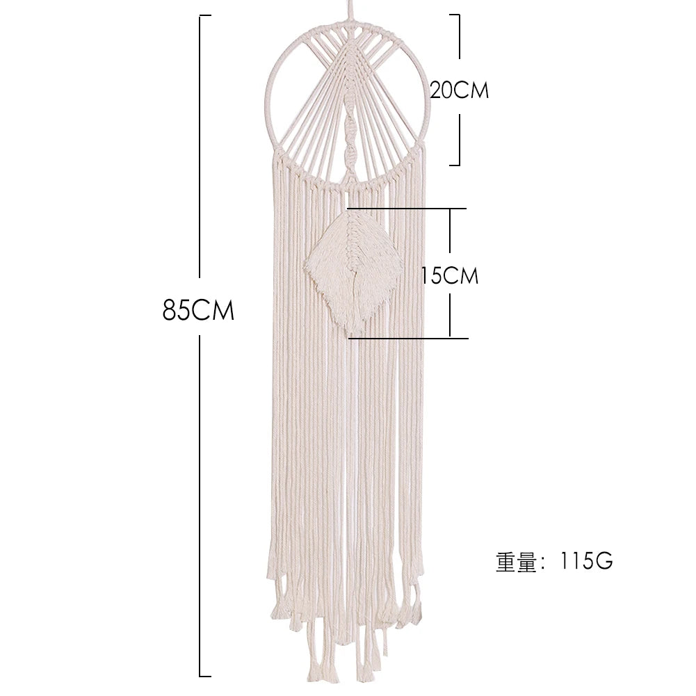 Macrame Dream Catcher Boho Home Decor Moon Ramadan Decoration Macrame Wall Hanging Baby Nordic Room Decoration for Kids Nursery