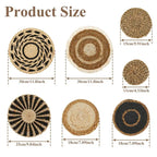 4/7PCS Boho Wall Baskets Seagrass Rattan Wicker Handmade Wall Art Room Decor Round Shape Hanging Wall Basket Home Decor