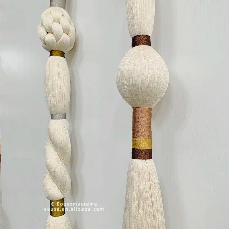 Boho Chic Art Decor Rope Knot Thick Polyester Luxury Woven Wall Hanging Decor For Wedding Or Living Room