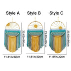 Hand-woven Cotton Rope Sunrise Sunset Tapestry Bohemian Colorful Sunrise Sunset Wall Art with Tassel Decorative