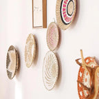 Boho Hand Woven Wall Basket Hanging Home Decorative Rustic Wall Basket Decor Pendants For Kitchen Farmhouse Table Living Room