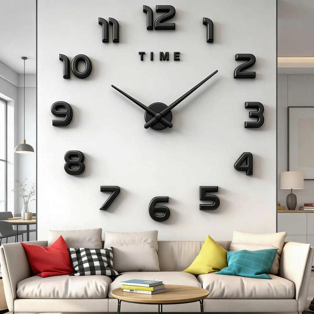 Large 3D Wall Clock Luminous Classic Wall Clocks DIY Digital Clock Wall Watches Stickers Silent Clock for Home Living Room Table