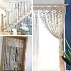 Hand-woven Macrame Door Curtain Bohemia Wall Hanging Tapestry For Home Window Doorway Bedroom Living Room Wedding Backdrop Decor