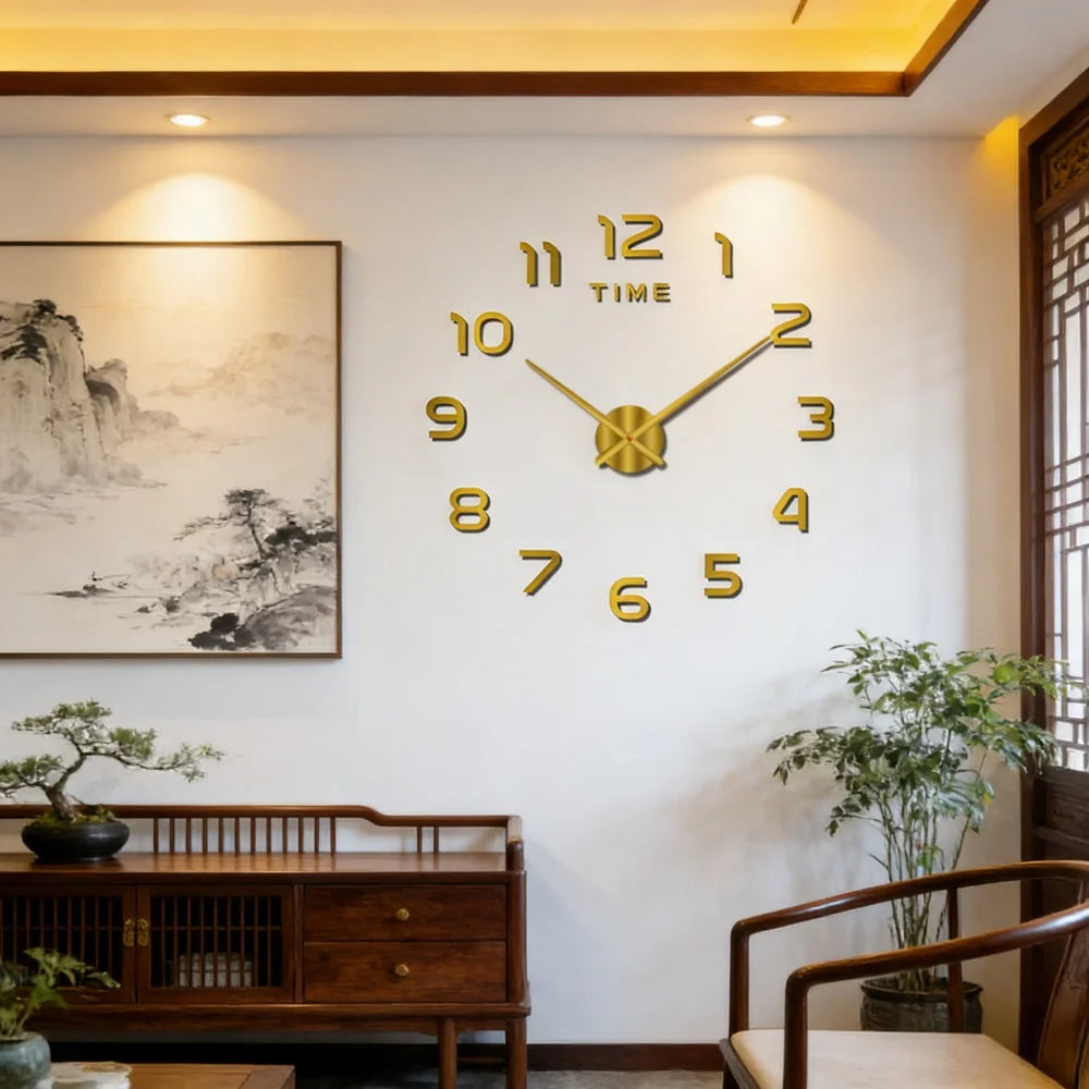 Large 3D Wall Clock Luminous Classic Wall Clocks DIY Digital Clock Wall Watches Stickers Silent Clock for Home Living Room Table