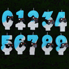 Game Controller Number Candles 0-9, Blue Glitter Video Game Birthday Cake Topper, Gamer Themed Number Candle for Boys Birthday P