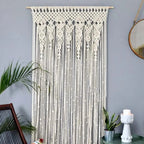 Hand-woven Macrame Door Curtain Bohemia Wall Hanging Tapestry For Home Window Doorway Bedroom Living Room Wedding Backdrop Decor