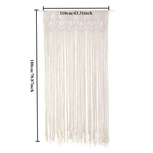 Hand-woven Macrame Door Curtain Bohemia Wall Hanging Tapestry For Home Window Doorway Bedroom Living Room Wedding Backdrop Decor