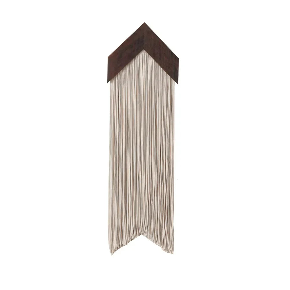 Macrame Wall Hanging Tapestry with Wooden Stick Hand-Woven Bohemia Tassel Curtain Tapestry Wedding Backgrou Boho Decor