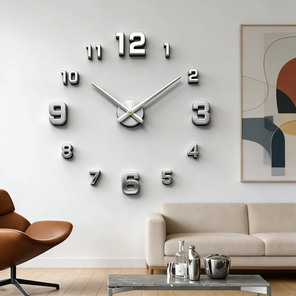 Large 3D Wall Clock Luminous Classic Wall Clocks DIY Digital Clock Wall Watches Stickers Silent Clock for Home Living Room Table