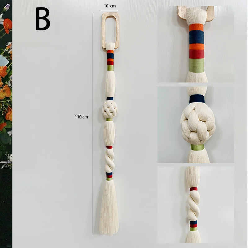Boho Chic Art Decor Rope Knot Thick Polyester Luxury Woven Wall Hanging Decor For Wedding Or Living Room