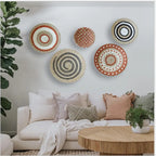 Boho Hand Woven Wall Basket Hanging Home Decorative Rustic Wall Basket Decor Pendants For Kitchen Farmhouse Table Living Room