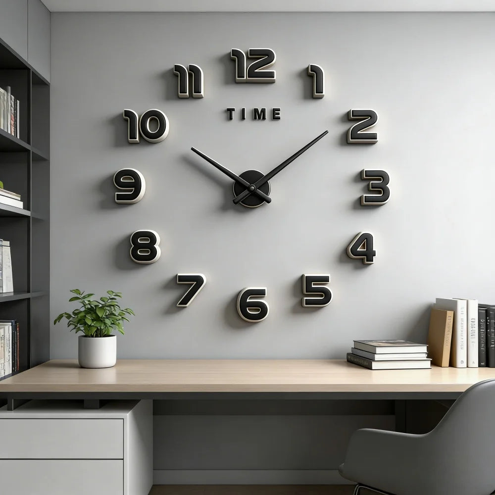 Large 3D Wall Clock Luminous Classic Wall Clocks DIY Digital Clock Wall Watches Stickers Silent Clock for Home Living Room Table