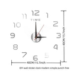 Large 3D Wall Clock Luminous Classic Wall Clocks DIY Digital Clock Wall Watches Stickers Silent Clock for Home Living Room Table