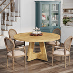Tribesigns Round Dining Table for 4, 47 Inch Farmhouse Kitchen Table Small Dinner Table Kitchen Dinning Table for Dining Room