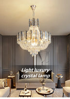 2025 Light Luxury Crystal Ceiling Chandelier Amber And Smoky Grey Crystal Circular Living Room Elegant Ceiling Lamps LED Lustre