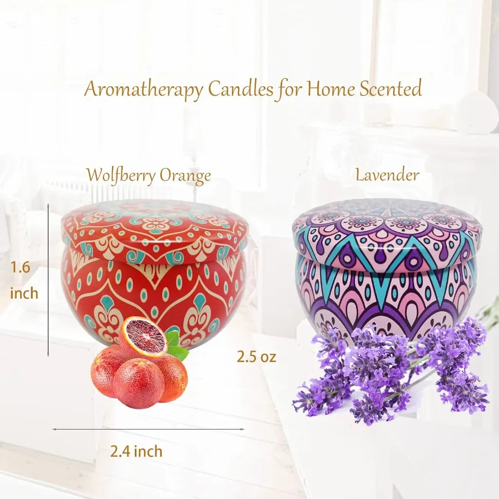 Fragrance Candle, Natural Essential Oil, Clean Burn, Decorative Tin Can, Indoor Aroma, Household