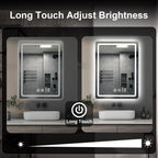 20x28 inch LED Bathroom Mirror Vanity Mirrors with Backlit Lights Fogless Makeup Mirror Wall Mounted with Demister