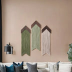 Macrame Wall Hanging Tapestry with Wooden Stick Hand-Woven Bohemia Tassel Curtain Tapestry Wedding Backgrou Boho Decor