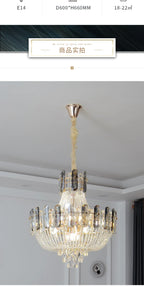 2025 Light Luxury Crystal Ceiling Chandelier Amber And Smoky Grey Crystal Circular Living Room Elegant Ceiling Lamps LED Lustre