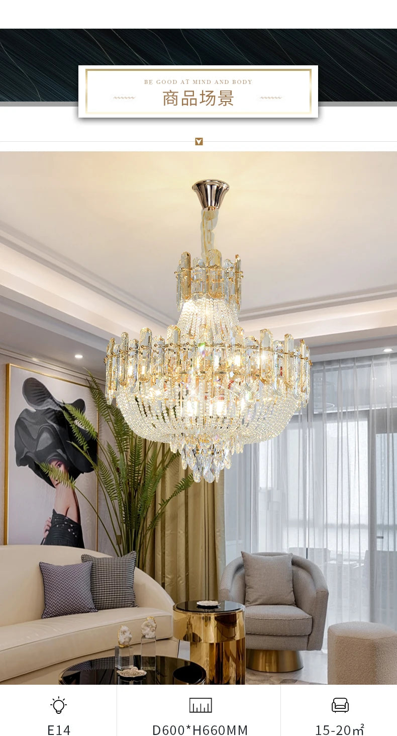2025 Light Luxury Crystal Ceiling Chandelier Amber And Smoky Grey Crystal Circular Living Room Elegant Ceiling Lamps LED Lustre