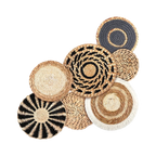 7PCS Boho Wall Baskets Seagrass Rattan Wicker Handmade Wall Art Room Decor Round Shape Hanging Wall Basket