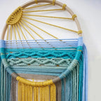 Hand-woven Cotton Rope Sunrise Sunset Tapestry Bohemian Colorful Sunrise Sunset Wall Art with Tassel Decorative