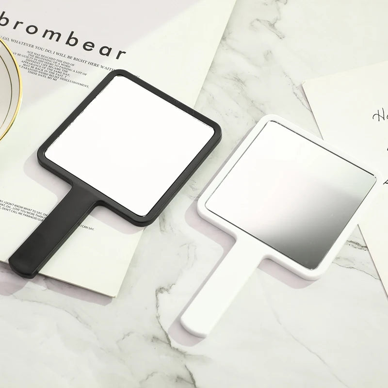 1PC Eyelash Extension Handheld Makeup Mirror Square Makeup Vanity Mirror with Handle Hand Mirror SPA Salon Compact Mirrors