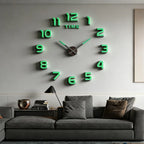 Large 3D Wall Clock Luminous Classic Wall Clocks DIY Digital Clock Wall Watches Stickers Silent Clock for Home Living Room Table